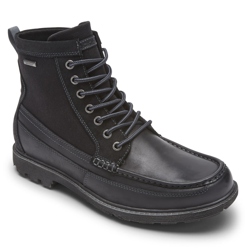 Rockport Mens Boots Black - Storm Surge High Moc Waterproof - UK 649-XWEHUP